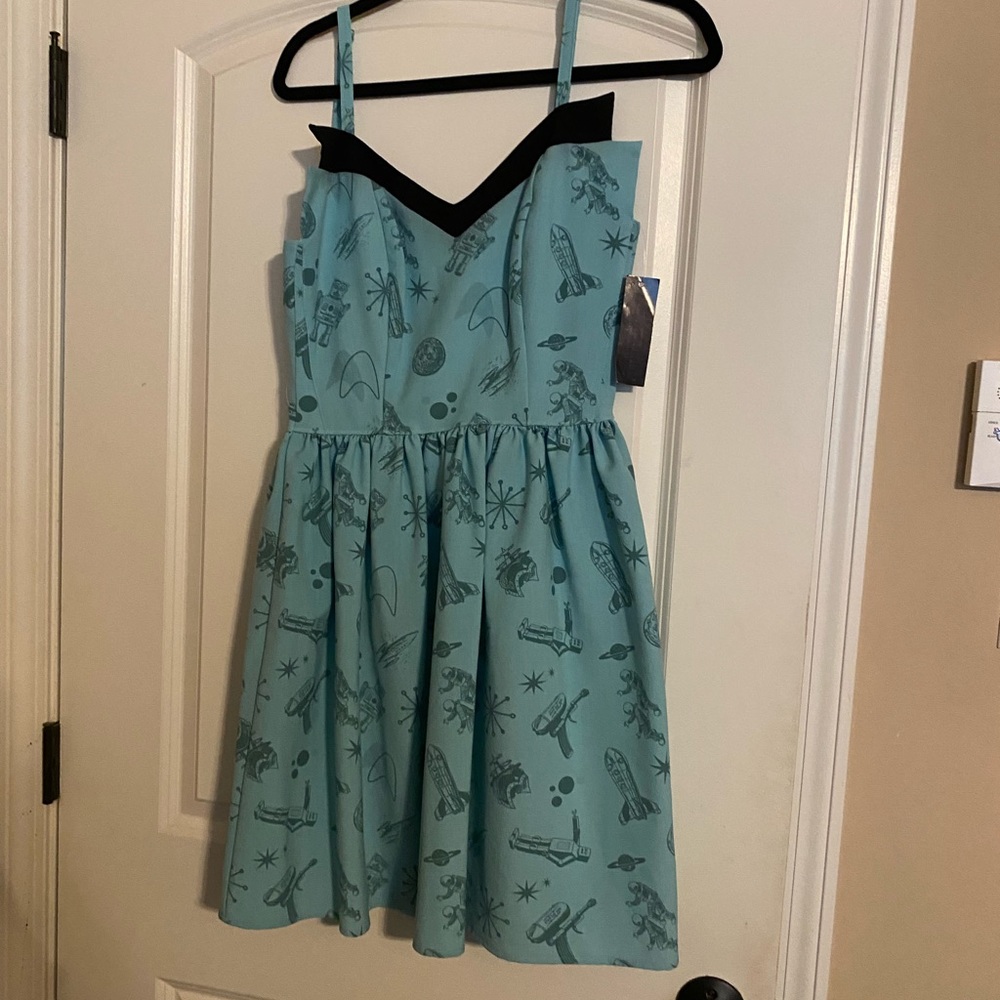 Rock Steady pinup space print novelty sundress